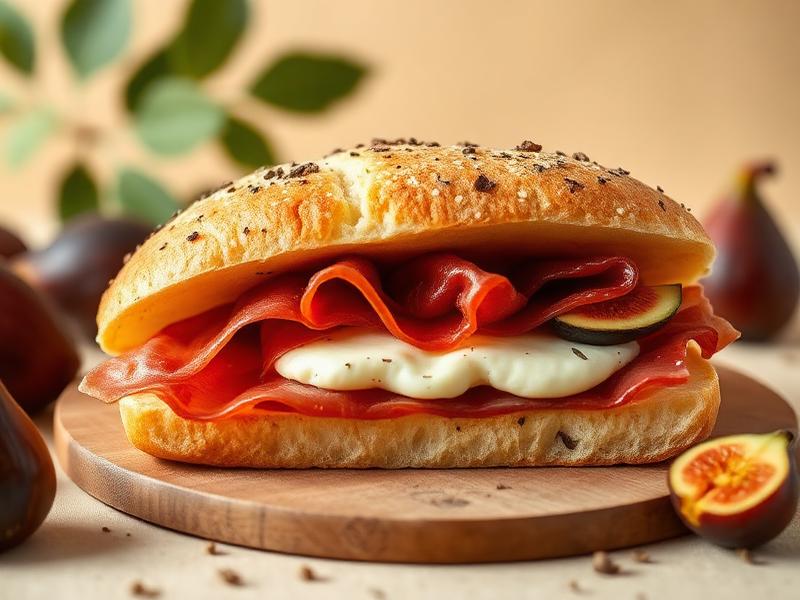Focaccia Soffice all'Olio EVO con Crudo di Parma, Stracciatella e Fichi